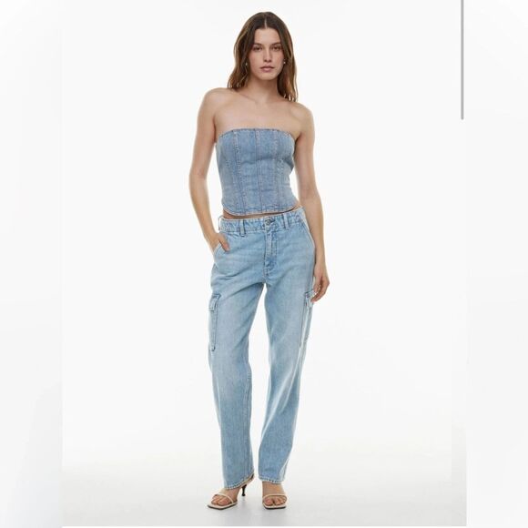 ARITZIA DENIM FORUM The 90s EDIE Low Rise Cargo JEANS size 24 - Picture 1 of 13
